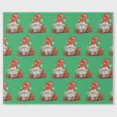 Niedlicher Weihnachtsgnome Geschenkpapier (Flach)