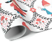 Niedlicher Weihnachtsgnome Geschenkpapier (Rolleneckpunkt)