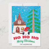 Niedlicher Weihnachtsgnome Ho Ho Ho Feiertagskarte (Vorderseite)