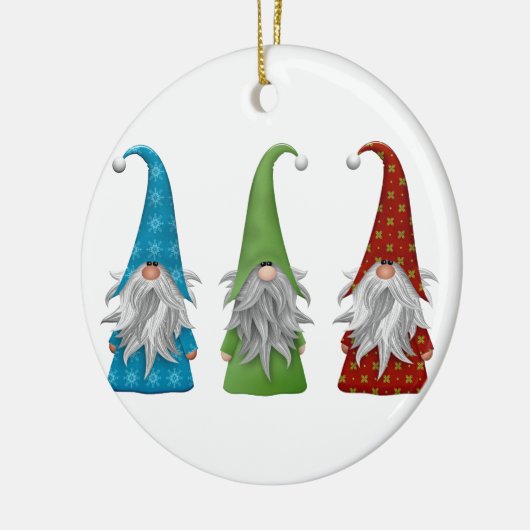 Niedlicher Weihnachtsgnome Keramik Ornament (Links)