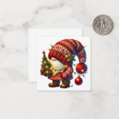 Niedlicher Weihnachtsgnome Mitteilungskarte (Vorderseite/Rückseite Beispiel)