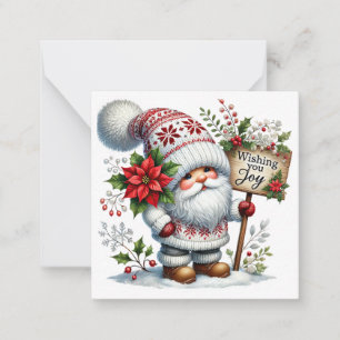 Niedlicher Weihnachtsgnome Mitteilungskarte