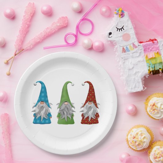 Niedlicher Weihnachtsgnome    Pappteller (Party)