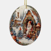 Niedlicher Weihnachtsgnome Personalisiert Keramik Ornament (Rechts)