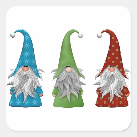 Niedlicher Weihnachtsgnome   Quadratischer Aufkleber (Vorderseite)