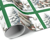 Niedlicher Weihnachtsgnome Santa Geschenkpapier (Rolleneckpunkt)