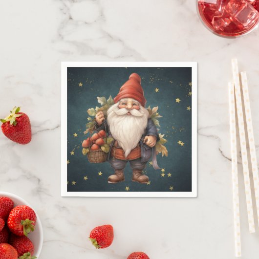 Niedlicher Weihnachtsgnome Serviette (Beispiel)