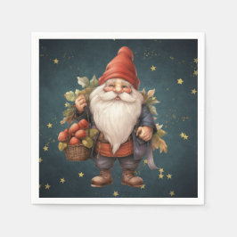 Niedlicher Weihnachtsgnome Serviette