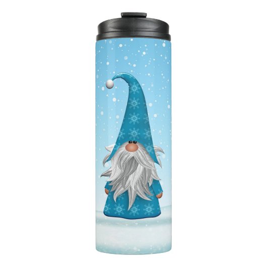 Niedlicher Weihnachtsgnome Thermosbecher (Vorderseite)