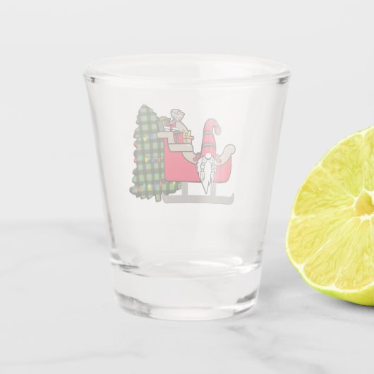 Niedlicher Weihnachtsgnome zu Weihnachten Schnapsglas (Rückseite)