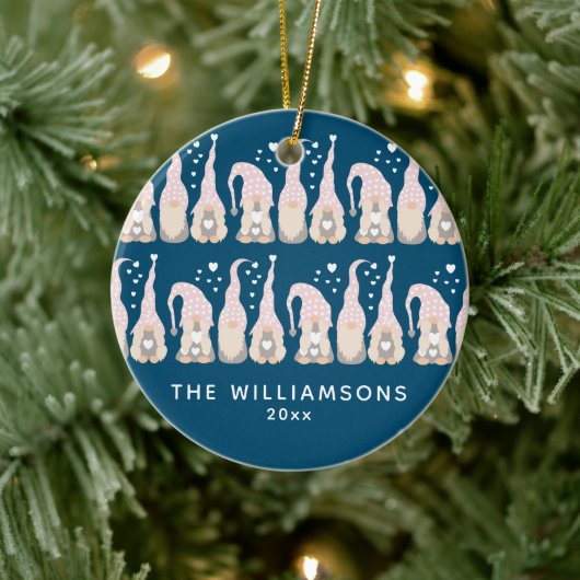 Niedlicher Weihnachtsgottesdienst Blau Personalisi Keramik Ornament (Baum)