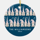 Niedlicher Weihnachtsgottesdienst Blau Personalisi Keramik Ornament (Vorne)