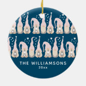 Niedlicher Weihnachtsgottesdienst Blau Personalisi Keramik Ornament (Hinten)