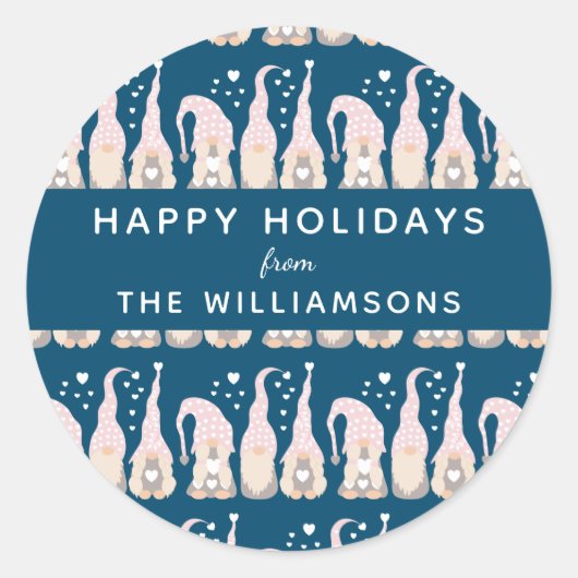 Niedlicher Weihnachtsgottesdienst Blau Personalisi Runder Aufkleber (Vorderseite)