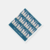 Niedlicher Weihnachtsgottesdienst Blau Personalisi Serviette (Ecke)