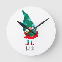 Niedlicher Weihnachtsgottesdienst mit Weihnachtssc Runde Wanduhr