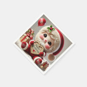 Niedlicher Weihnachtsgruß des Weihnachtsmanns Serviette (Ecke)