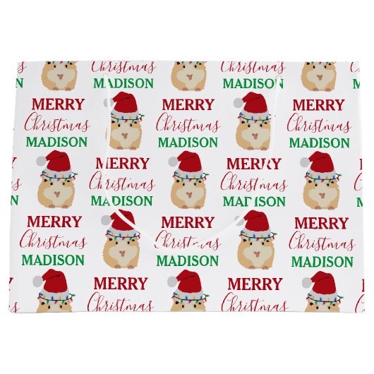 Niedlicher WeihnachtsHamster Funny Animal Individu Große Geschenktüte (Vorderseite)