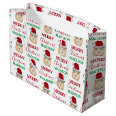 Niedlicher WeihnachtsHamster Funny Animal Individu Große Geschenktüte (Rückseite Schrägansicht)