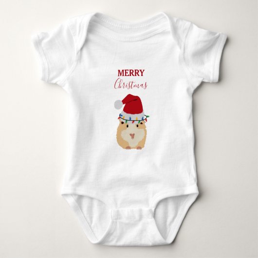 Niedlicher WeihnachtsHamster Funny Animal Weihnach Baby Strampler (Vorderseite)