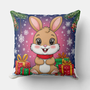 Niedlicher Weihnachtshase Kissen