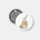 Niedlicher Weihnachtshase mit einem Korb mit Ficht Magnet (Vorderseite/Rückseite)