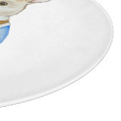 Niedlicher Weihnachtshase mit einem Korb mit Ficht Schneidebrett (Ecke)