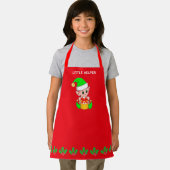 Niedlicher Weihnachtshelferelf auf rot Schürze (Insitu)