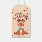 Niedlicher Weihnachtshirsch Geschenkanhänger (Vorderseite)