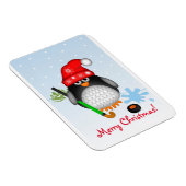 Niedlicher Weihnachtshockey-Penguin und benutzerde Magnet (Rechte Seite)