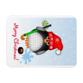 Niedlicher Weihnachtshockey-Penguin und benutzerde Magnet (Horizontal)