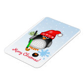 Niedlicher Weihnachtshockey-Penguin und benutzerde Magnet (Linke Seite)