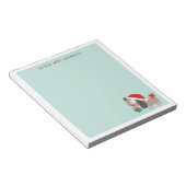 Niedlicher Weihnachtshund auf Minze Notizblock (angewinkelt)