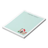 Niedlicher Weihnachtshund auf Minze Notizblock (Rotiert)