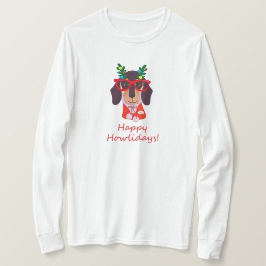 Niedlicher Weihnachtshund Dackel Weihnachten Dacke T-Shirt (Design vorne)