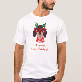 Niedlicher Weihnachtshund Feiertage Dackel Dackel T-Shirt