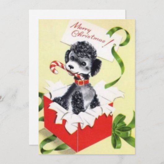 Niedlicher Weihnachtshund Feiertagskarte (Vorne/Hinten)