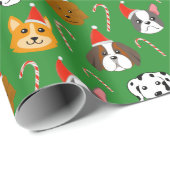 Niedlicher Weihnachtshund Gemustert Geschenkpapier (Rolleneckpunkt)