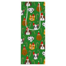 Niedlicher Weihnachtshund Gemustert Geschenktüte Für Weinflaschen