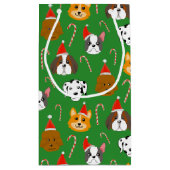 Niedlicher Weihnachtshund Gemustert Kleine Geschenktüte (Rückseite)