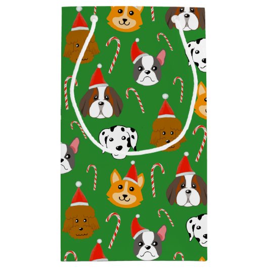Niedlicher Weihnachtshund Gemustert Kleine Geschenktüte (Rückseite)