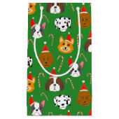 Niedlicher Weihnachtshund Gemustert Kleine Geschenktüte (Vorderseite)