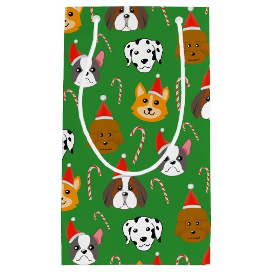 Niedlicher Weihnachtshund Gemustert Kleine Geschenktüte (Vorderseite)