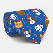 Niedlicher Weihnachtshund Gemustert Krawatte (Gerollt)