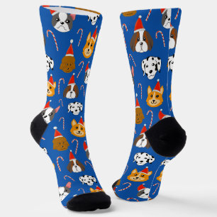 Niedlicher Weihnachtshund Gemustert Socken