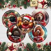 Niedlicher Weihnachtshund Happy Holiday 2-seitig 2 Ornament