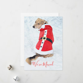 Niedlicher Weihnachtshund im Schnee Roter Weihnach Feiertagskarte