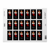 Niedlicher Weihnachtshund im Strumpf Vertikal Adressaufkleber (Vorne)