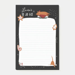 Niedlicher Weihnachtshund kann individuell eingest Post-it Klebezettel