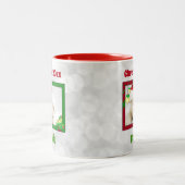 Niedlicher Weihnachtshund Katze Haustier Foto Keep Zweifarbige Tasse (Mittel)